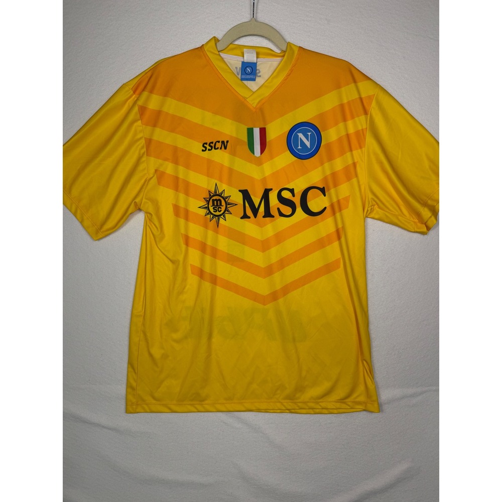 SSC Napoli Soccer Jersey‎ Mens LG Yellow Meret # 1 Goalkeeper Home NEW Authentic
